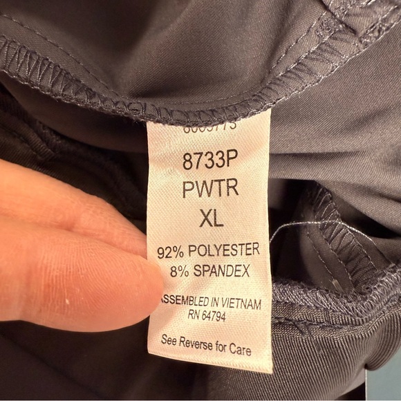 NWT Med Couture Scrub Pants XL Petite Pewter Gray Scrubs Uniform XLP 8722P - Picture 9 of 9
